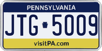 PA license plate JTG5009