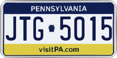 PA license plate JTG5015