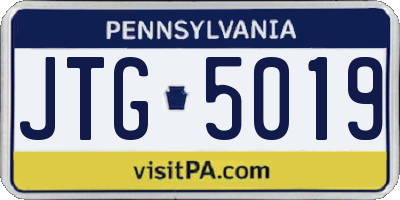 PA license plate JTG5019
