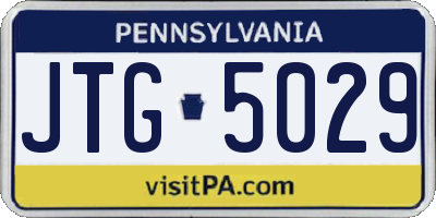 PA license plate JTG5029