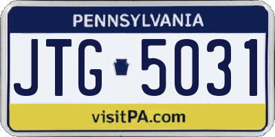 PA license plate JTG5031