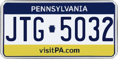 PA license plate JTG5032