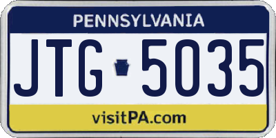 PA license plate JTG5035