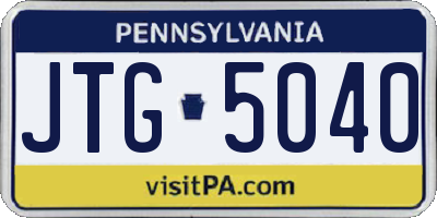 PA license plate JTG5040