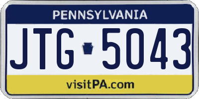 PA license plate JTG5043