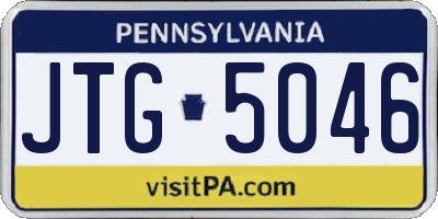 PA license plate JTG5046