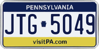 PA license plate JTG5049