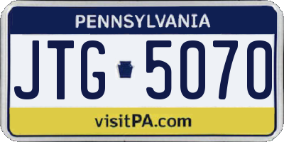 PA license plate JTG5070