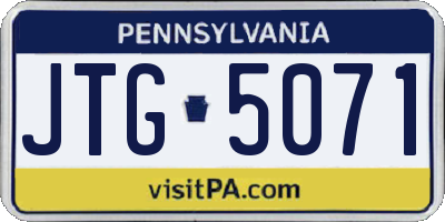 PA license plate JTG5071