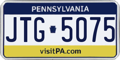 PA license plate JTG5075