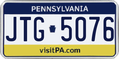 PA license plate JTG5076