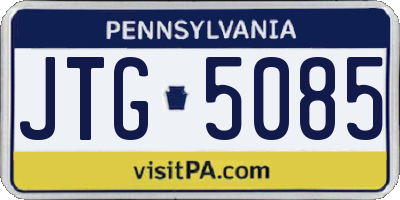PA license plate JTG5085