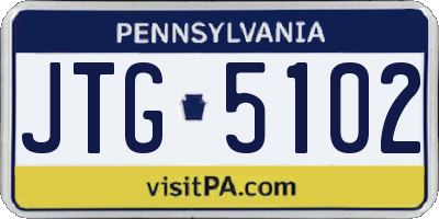 PA license plate JTG5102