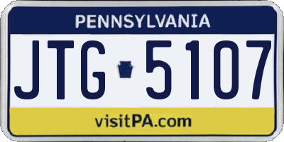 PA license plate JTG5107
