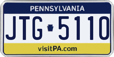 PA license plate JTG5110