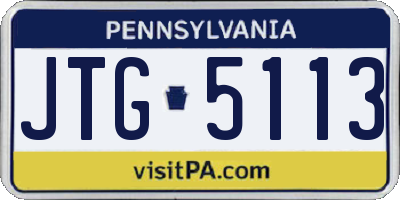 PA license plate JTG5113
