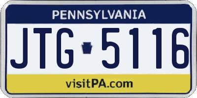PA license plate JTG5116