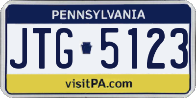 PA license plate JTG5123