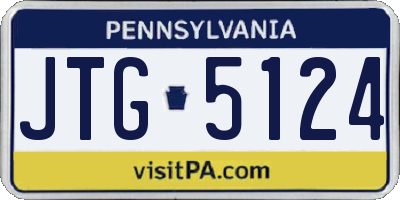 PA license plate JTG5124