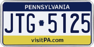 PA license plate JTG5125
