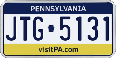PA license plate JTG5131