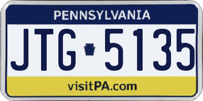 PA license plate JTG5135