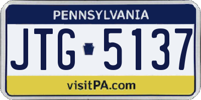PA license plate JTG5137