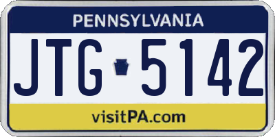PA license plate JTG5142