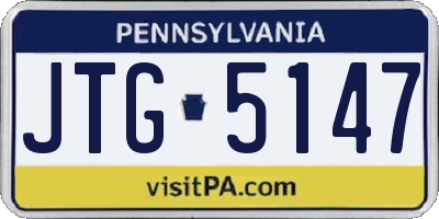 PA license plate JTG5147