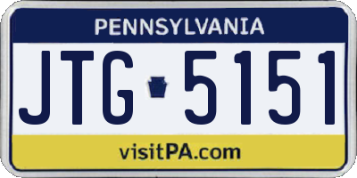 PA license plate JTG5151