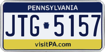 PA license plate JTG5157