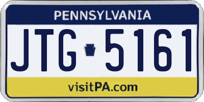 PA license plate JTG5161