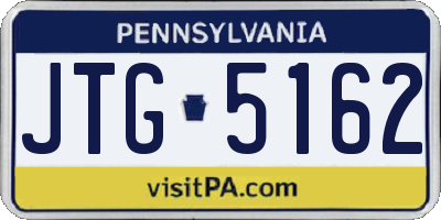 PA license plate JTG5162