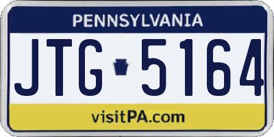 PA license plate JTG5164