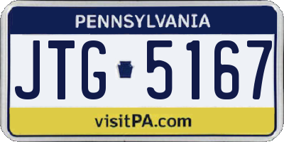 PA license plate JTG5167