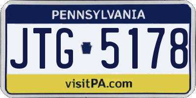 PA license plate JTG5178