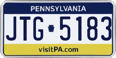 PA license plate JTG5183