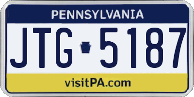 PA license plate JTG5187