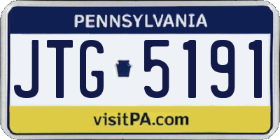 PA license plate JTG5191