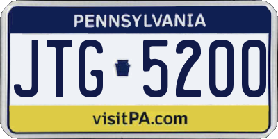 PA license plate JTG5200