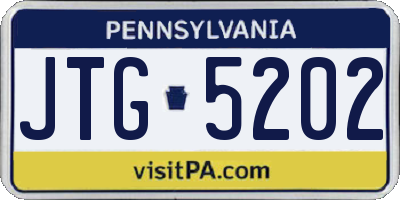 PA license plate JTG5202