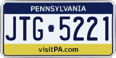 PA license plate JTG5221