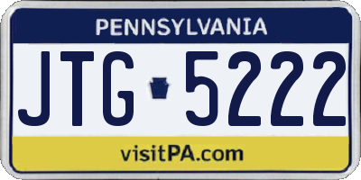 PA license plate JTG5222