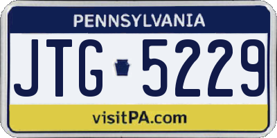 PA license plate JTG5229