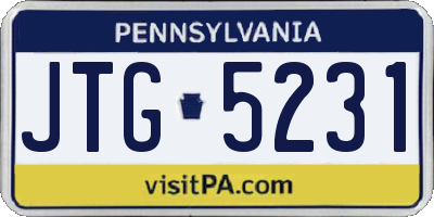 PA license plate JTG5231