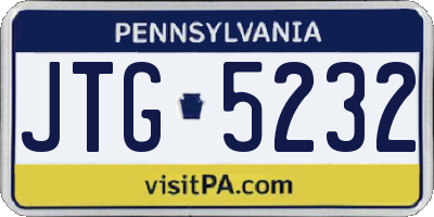 PA license plate JTG5232