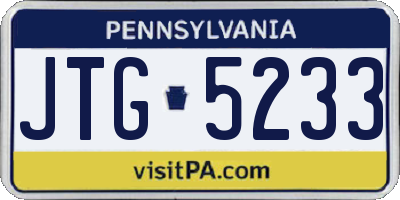 PA license plate JTG5233