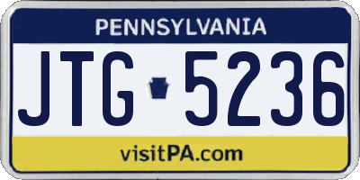 PA license plate JTG5236