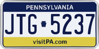 PA license plate JTG5237