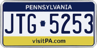 PA license plate JTG5253